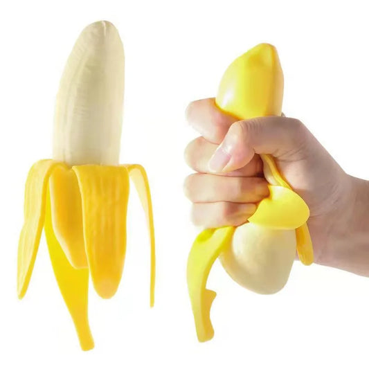 Cute Fruit Squishy Stress Toy Fidget Toy Squeeze Stress Relief Hand Toy Anti-Anxiety Banana Stretchy