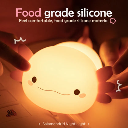 Cute Axolotl Night Light Rechargeable Bedside Lamp