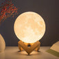 8cm Moon LED Night Light Lamp Battery Powered With Stand Starry Lamp Bedroom Home Decor