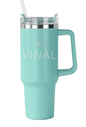 40 oz Vinal Tumbler with Handle and Straw - Stainless Steel Double Wall Water Bottle